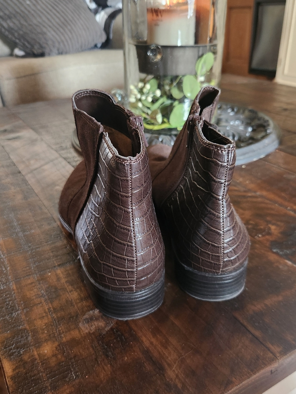 New! Naturalizer Jump ankle boots made of leather and suede! Women's Size 11 - Picture 2 of 8